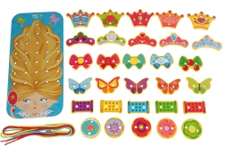 Set de șnuruire din lemn Prințesa LUCY & LEO