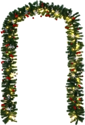 Ghirlandă luminoasă de Crăciun cu LED, 2,7 m, cu ornamente