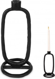 Sfeșnic din aluminiu negru 24 cm