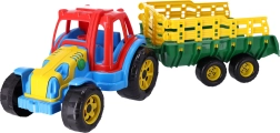 Tractor din plastic cu remorcă pentru copii