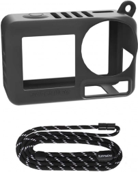 Carcasă din silicon cu curea pentru OSMO ACTION 5 PRO negru