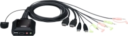 Comutator KVM cu 2 porturi USB și 4K HDMI cu selector de porturi la distanță