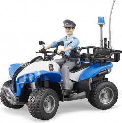 Bruder ATV de poliție albastru cu figurină