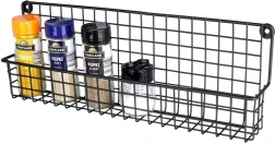 Raft metalic suspendat pentru condimente – negru