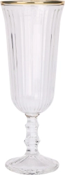 Pahare pentru șampanie 120 ml cu margine aurie