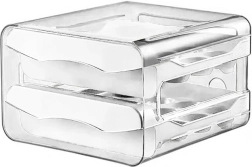 Suport alb pentru ouă cu două sertare