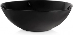 Bol pentru salată din sticlă LUNA 25 cm, 2 l, negru