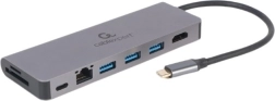 Hub USB‑C cu HDMI (UHD 4K), Gigabit LAN, 2× USB‑A, SD/microSD și PD 100 W – CABLEXPERT