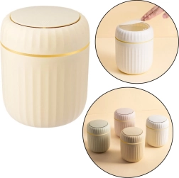 Coș de gunoi mini cu capac rabatabil bej