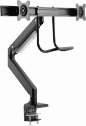 Braț dublu pentru 2 monitoare de până la 32" cu prindere pe birou