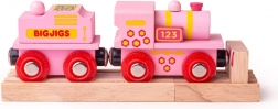 Locomotivă roz cu tender BIGJIGS Rail