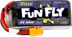 baterie lipo tattu fun fly 1300 mah 11,1 v 3s 100c cu conector xt60