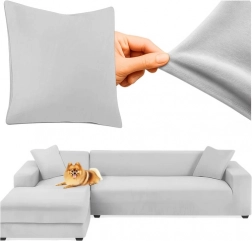 Husă elastică de protecție pentru canapea RUHHY, gri deschis, 145-185 cm