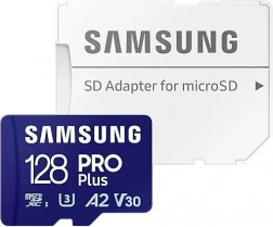 Card de memorie Samsung 128 PRO Plus microSD + adaptor