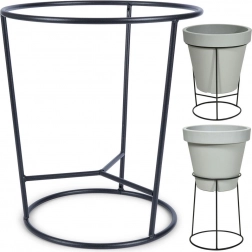 Suport metalic reversibil pentru ghiveci, negru, 37 × 41 cm