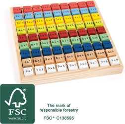 small foot tablă educațională din lemn pentru învățarea înmulțirii