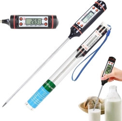 Termometru de bucătărie digital cu afișaj LCD și sondă din oțel inoxidabil