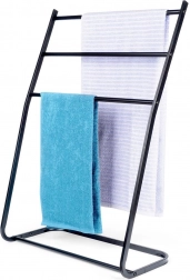 Suport metalic negru pentru prosoape, pe podea, Vilde
