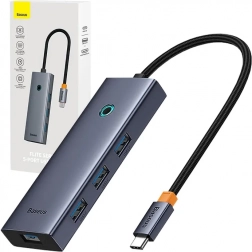 Hub USB‑C 5‑în‑1 BASEUS UltraJoy cu HDMI 4K și 4× USB 3.0 gri