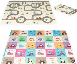 Covoraș educațional din spumă, dublu-față, pliabil, geantă mare