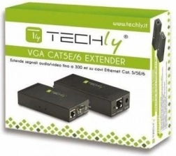 Extensor VGA cu transmisie audio prin cablu Cat5e/6 până la 300m