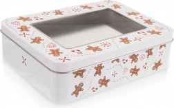 Cutie metalică pentru biscuiți cu fereastră Turtă dulce 18 × 14,5 × 5 cm