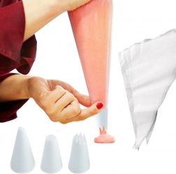 Pungă de patiserie cu duze 35 cm, set 12 buc