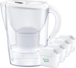 Cană de filtrare BRITA Marella XL 3,5 l albă + 4 filtre MAXTRA PRO Pure Performance