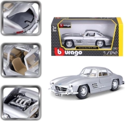Bburago 1:24 Mercedes Benz 300SL argintiu 18-22023