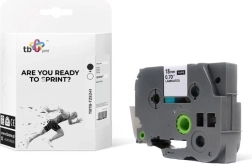 Bandă pentru etichetatoare BROTHER, imprimare neagră pe fond alb 18 mm x 8 m