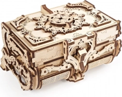 Cutie de bijuterii mecanică din lemn UGEARS – design antic, puzzle 3D