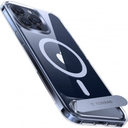 Husă transparentă Torras UPRO Pstand cu suport pentru iPhone 15 Pro Max