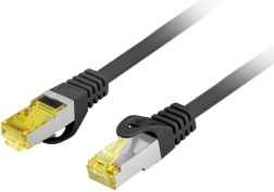 Patchcord cat.6a S/FTP LSZH CU 2 m, fluke test trecut, negru