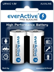 Baterii alcaline C (LR14) everActive, blister 2 buc
