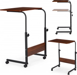 Măsuță pentru laptop cu roți - măsuță laterală pentru canapea sau fotoliu, maro închis ModernHome