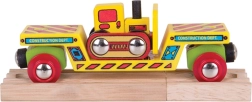 Bigjigs Rail vagon cu buldozer și 2 șine