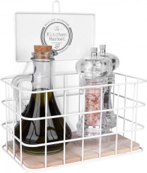 Etajeră de bucătărie metalică albă 21 × 12,5 × 24 cm