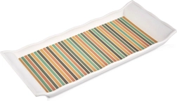 Tavă dreptunghiulară de servire 29,5 × 13 cm cu dungi colorate