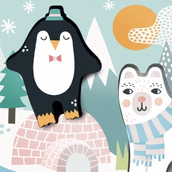 Vilac puzzle senzorial din lemn Animale Polare