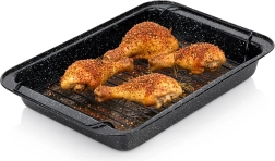 Tavă de friptură cu grătar, cu suprafață antiaderentă din granit 37,5 × 25,5 × 5 cm