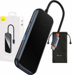 Baseus Hub USB-C la 4x USB 3.0 gri închis