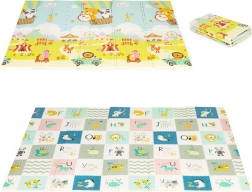 Covoraș educațional din spumă, reversibil, pliabil, geantă mare