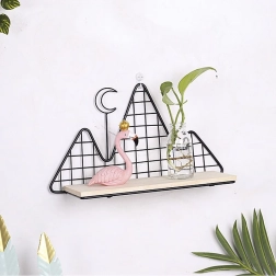 Etajeră decorativă de perete în negru – motiv montan