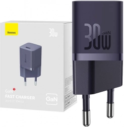 Încărcător de rețea miniatural Baseus GaN 30 W USB‑C (mov)