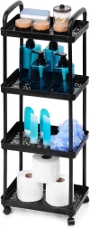 Raft mobil negru cu 4 etaje 30 × 21 × 86 cm