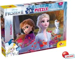 Frozen puzzle dublu-față 24 piese de colorat