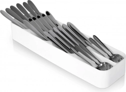 Organizator alb pentru tacâmuri, pentru sertar, 39 × 11,5 cm