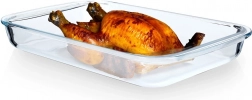 Tavă dreptunghiulară din sticlă termorezistentă 39,5 × 24 × 5 cm, 3 l