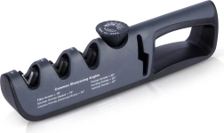 Ascuțitor manual pentru cuțite cu reglare continuă a unghiului 14–24° și patru trepte de șlefuire Vilde