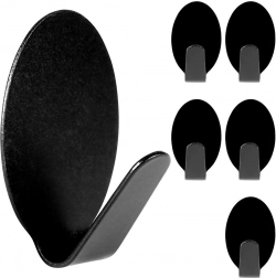 Cârlige autoadezive din oțel, negre, 3 × 2 cm, set de 6 bucăți